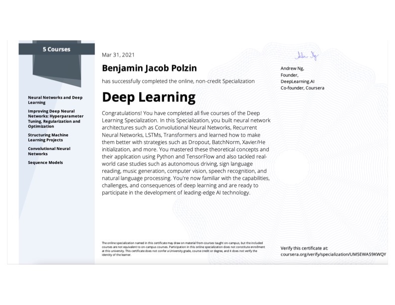 Deep Learning Specialization